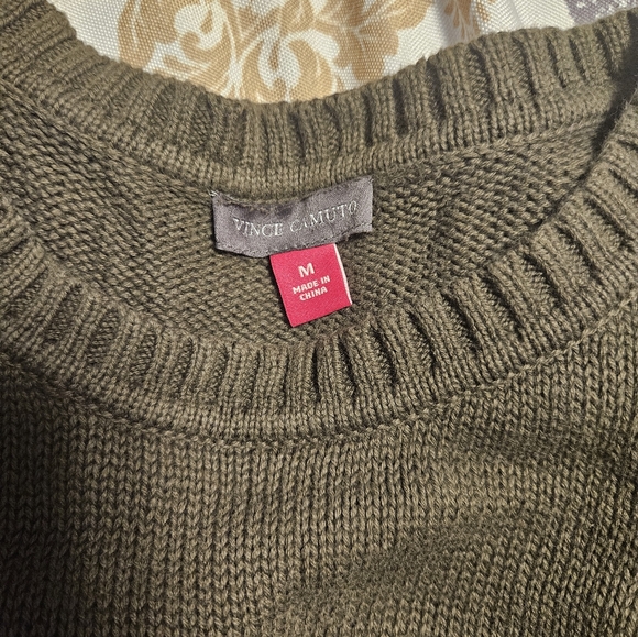 Vince Camuto Olive Long Sleeve Knit Sweater with Cutouts Size M - Picture 5 of 5